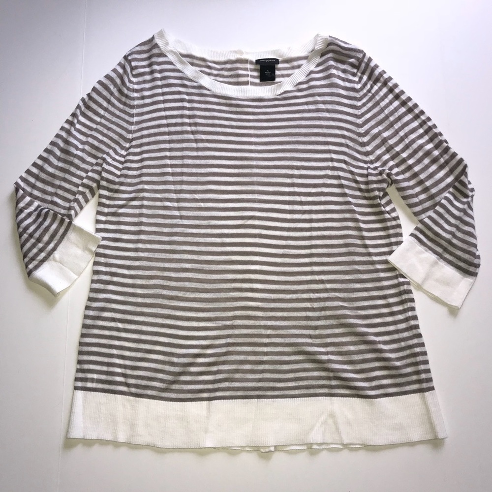 Ann Taylor striped crewneck sweater